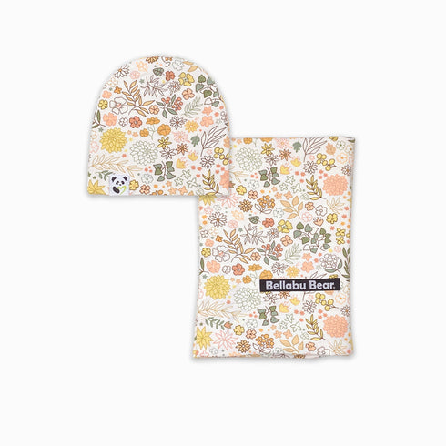 fall-floral-bamboo-swaddle-beanie-set- at Sophia's Style-2